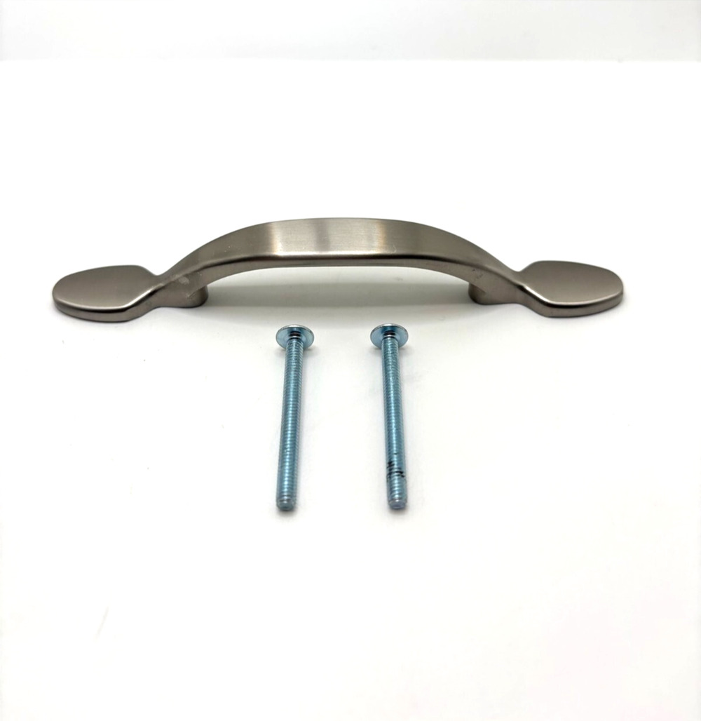 Kitchen Cabinet Drawer Handles Pulls Brushed Nickel Half Round QTY 65